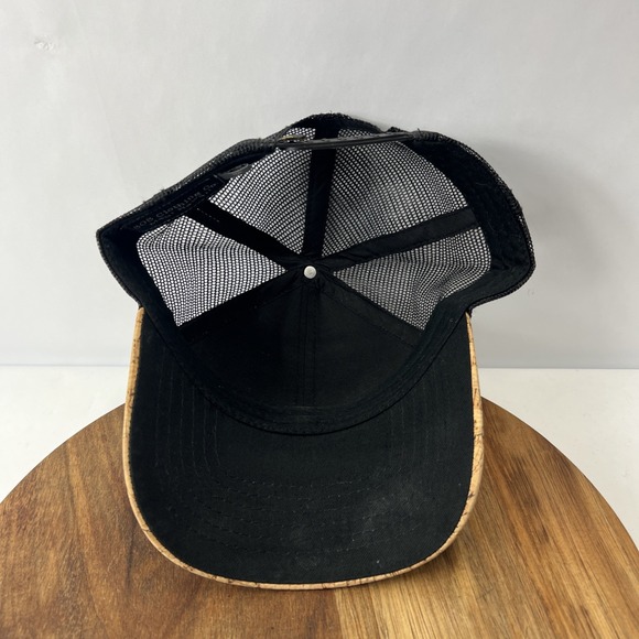 808 Clothing Co Maui Hawaii Black/Brown Cork Baseball Cap Snap Back Mesh "Ohana" - Picture 5 of 7